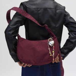 BAGGU Medium Nylon Crescent Bag Oxblood